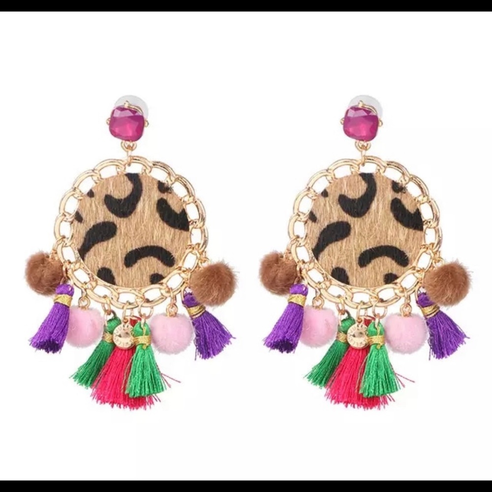 Leopard colorful earrings